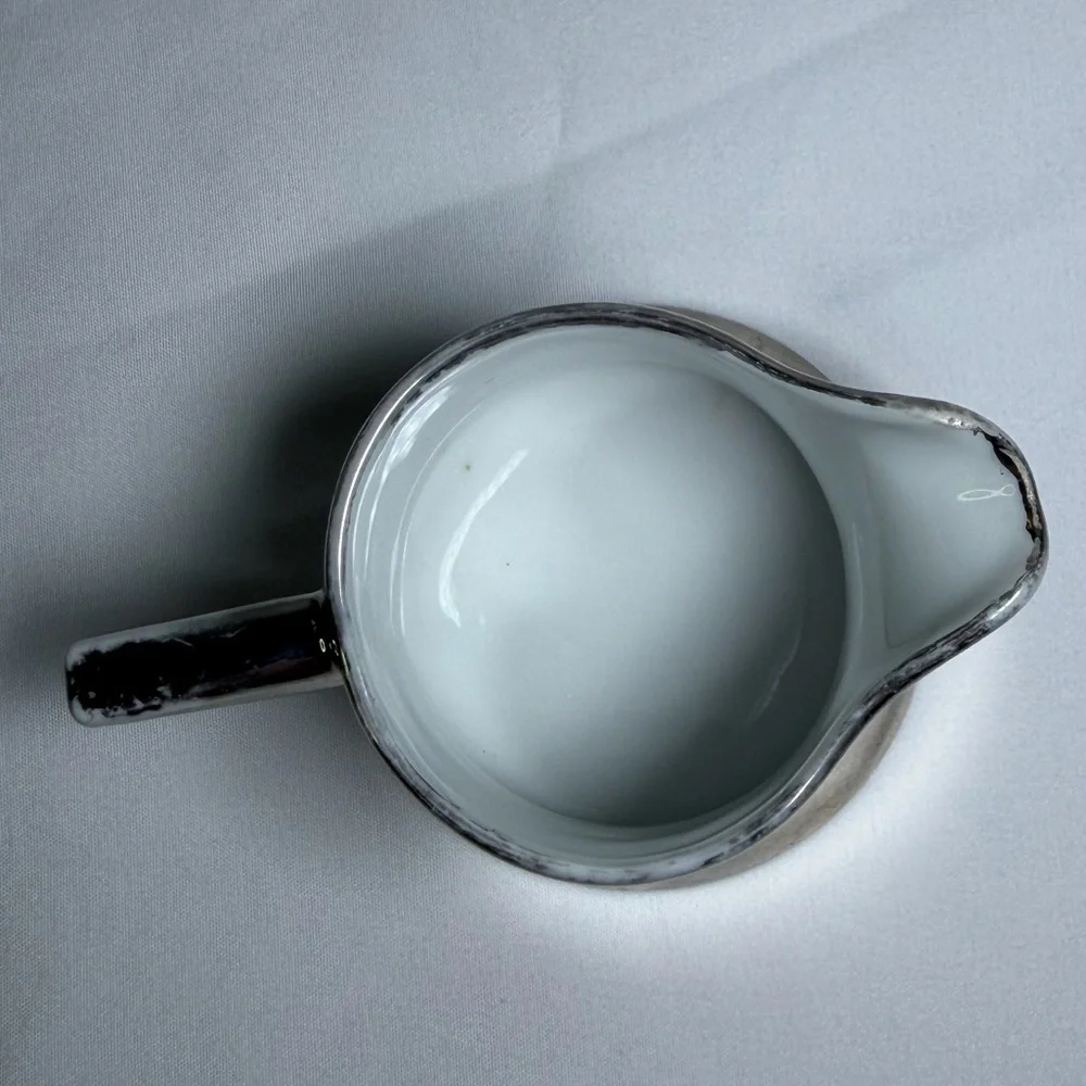 Antique Porcelain Silver Imperial PSL Austria Crown Miniature Creamer 1914 Era